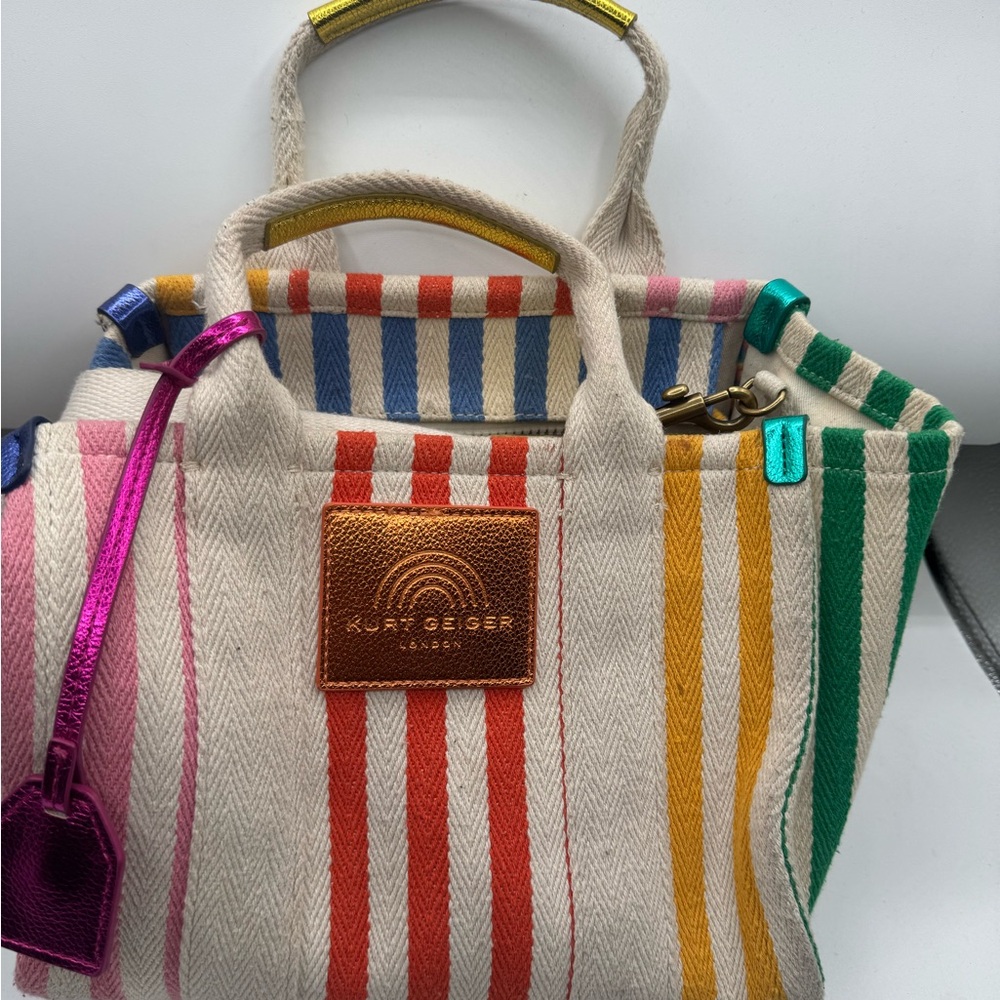 Kurt Geiger Rainbow Striped Tote Bag